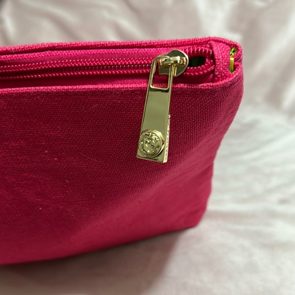 Vibrant Pink Cosmetic Bag with Golden Text - Picture 4 of 8